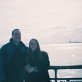Matthew and Heather in front of the Statue of Liberty
