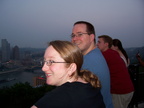 Heather and Matthew overlooking Pittsburgh
