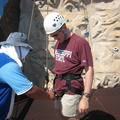 Preparing for the climbing wall